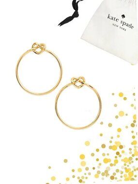 kate spade Loves Me Knot Gold Hoop Earrings
